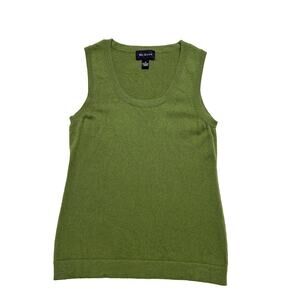 McDuff Cashmere Sleeveless Sweater Tank Shell Minimalist Luxe Moss Green Size M